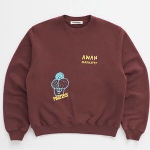 NWOT Madhappy Awan Fleece Crewneck Brown Crewneck in Confection Size Small